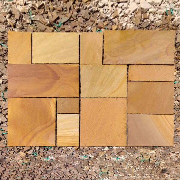 buff sandstone paving