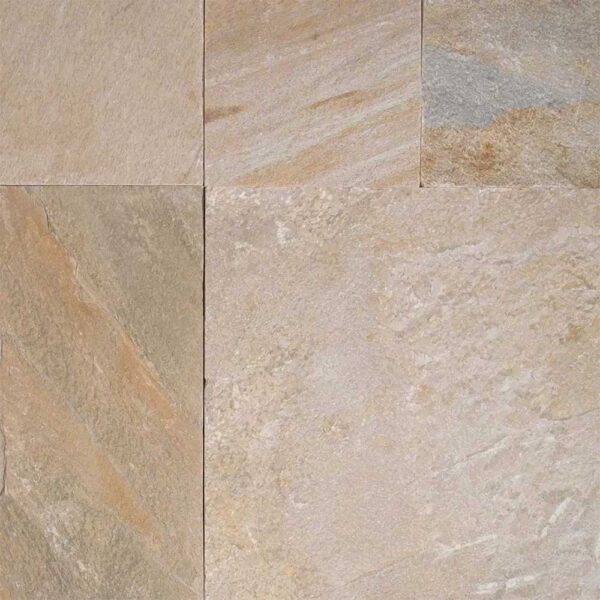 golden white natural stone paving