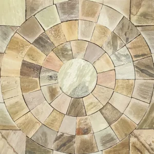 mint fossil sandstone circle paving