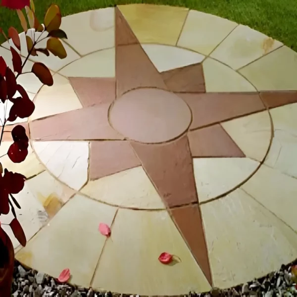 Mint Fossil Sandstone Circle Paving
