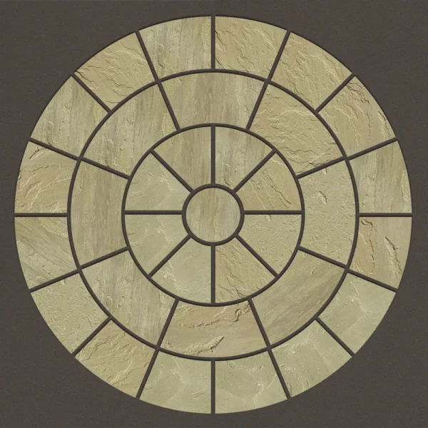 raj green sandstone circle paving