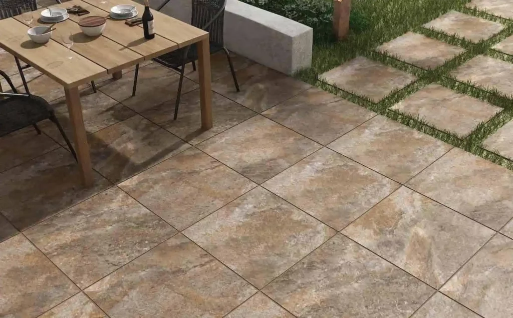 rough bruno porcelain paving slabs