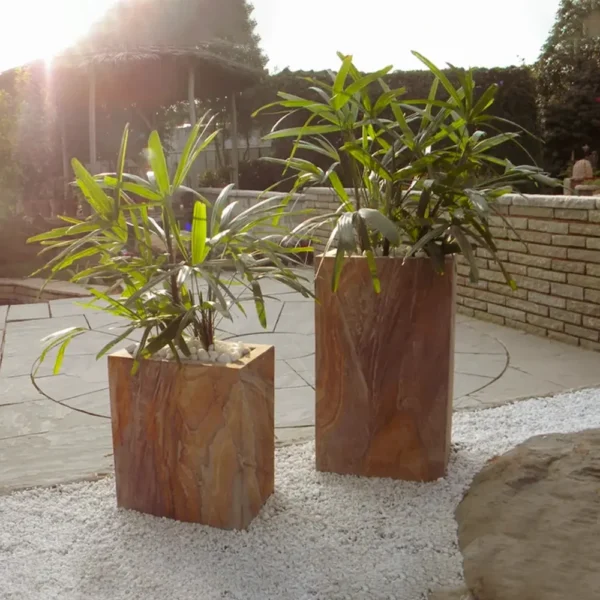 Chenes Brut Tall Box Stone Planter