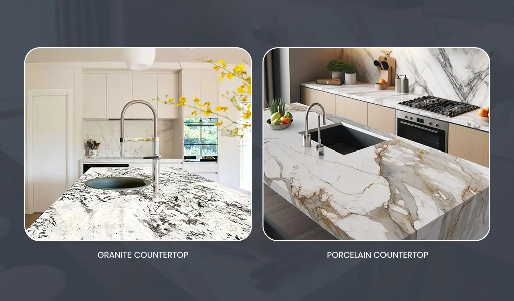 Granite vs. porcelain countertops