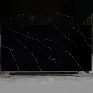 Marquina Black quartz slab