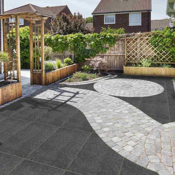 Cobble stone nero outdoor porcelain