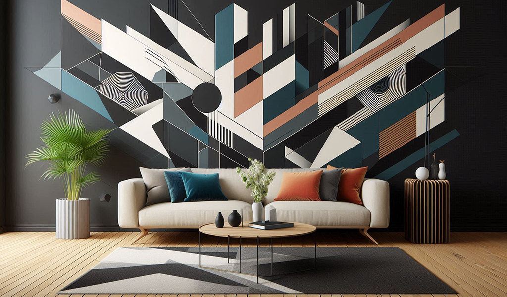 geometric mural art